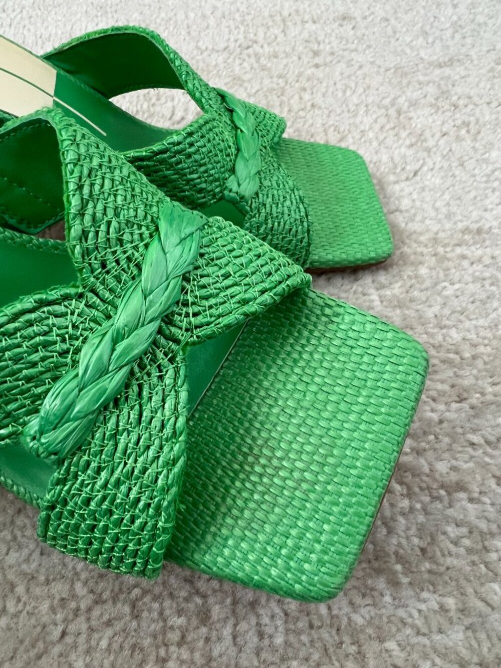 Dolce Vita Nitro Square Toe Strappy Chunky Heels Sandals Shoes 7.5 Green - Picture 5 of 13